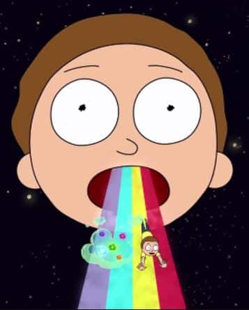 Morty rainbow mouth